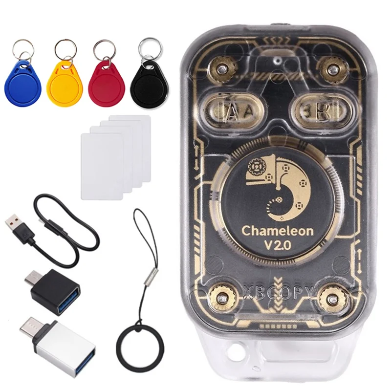 

Хамелеон + 4XUID брелок NFC Дубликатор RFID Считыватель смарт-чипов Эмулятор 125 кГц 13,56 МГц Декодирование карт Хамелеон V2.0