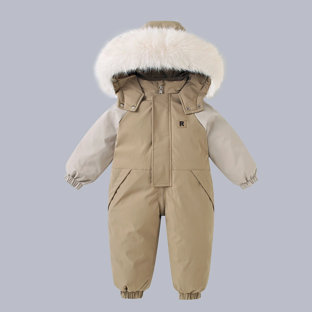 Russischer Winter-Baby-Skianzug mit Fleecefutter, Baby-Overall für Jungen, Warme Kinderkleidung, Wasserdichtes Kinder-Bekleidungsset 1-5 Jahre – Detail 5