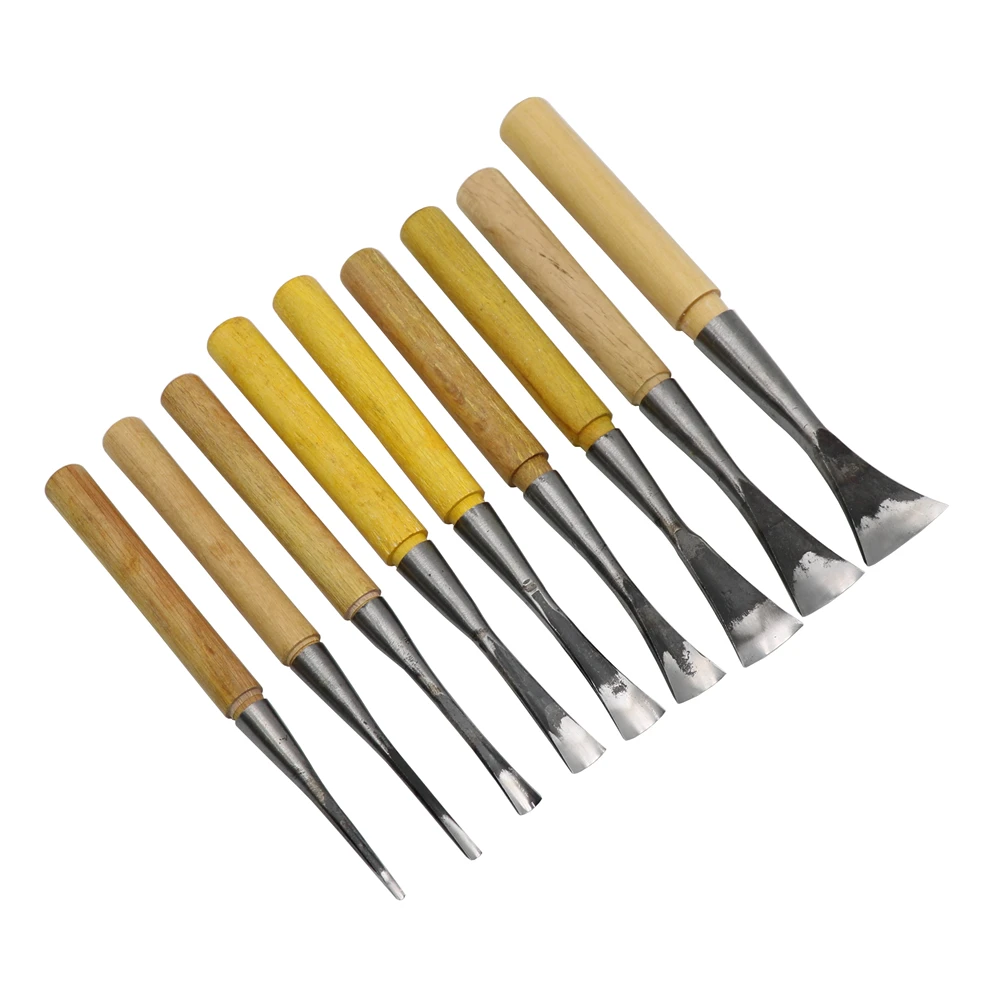 

1PCS Round Carving Knife Hardwood Handle Woodworking Hobby Craft Making Tools Hand Forged Engraving Chisels Woodworking Tools