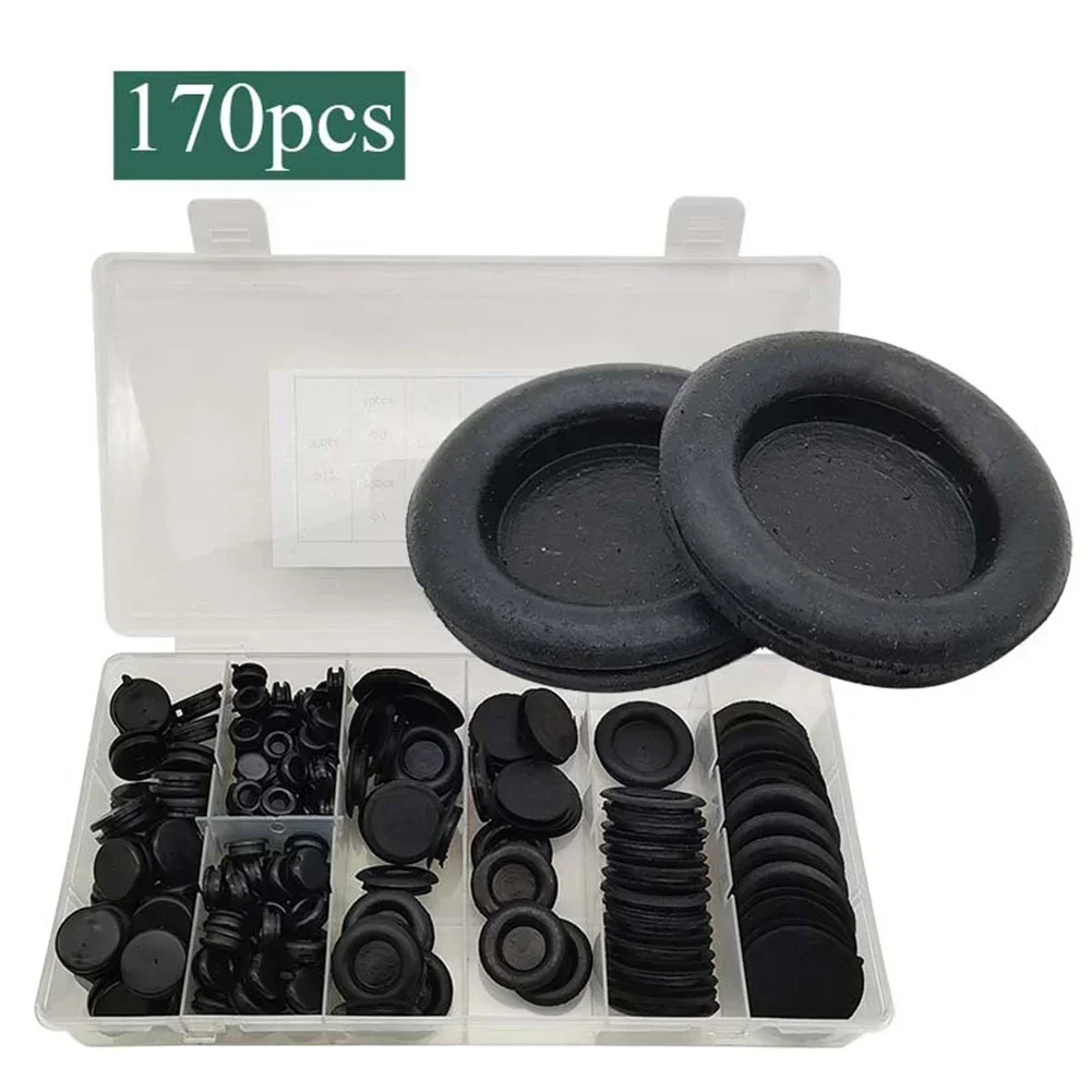 

170Pcs Rubber Cable Grommet Set Connector Grommet For Protecting Wires Rubber Wire Rope Kit Extension Compression Springs