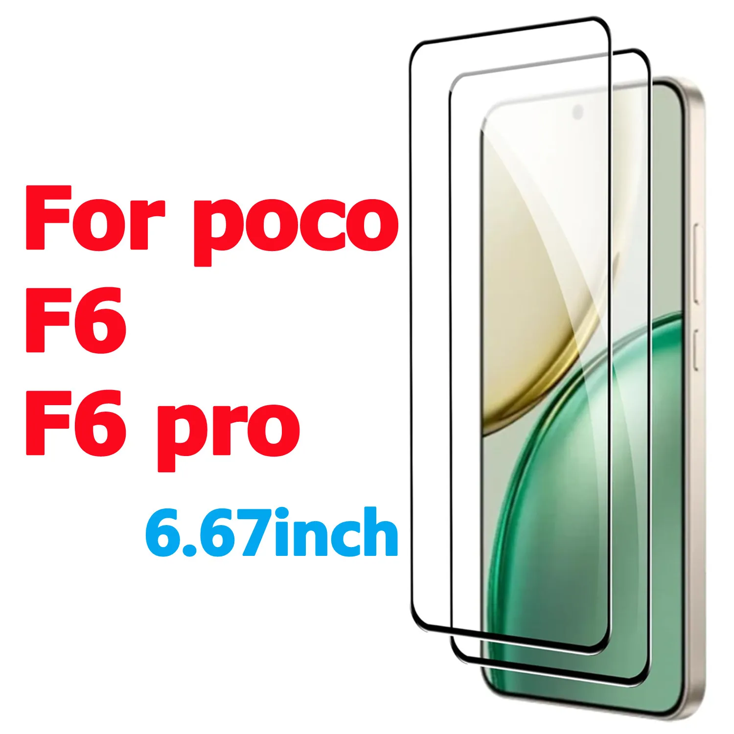 

Screen Protector For POCO F6 F6 pro Anti-Scratch Tempered Glass (6.67" Inch) black border Crystal Transparent