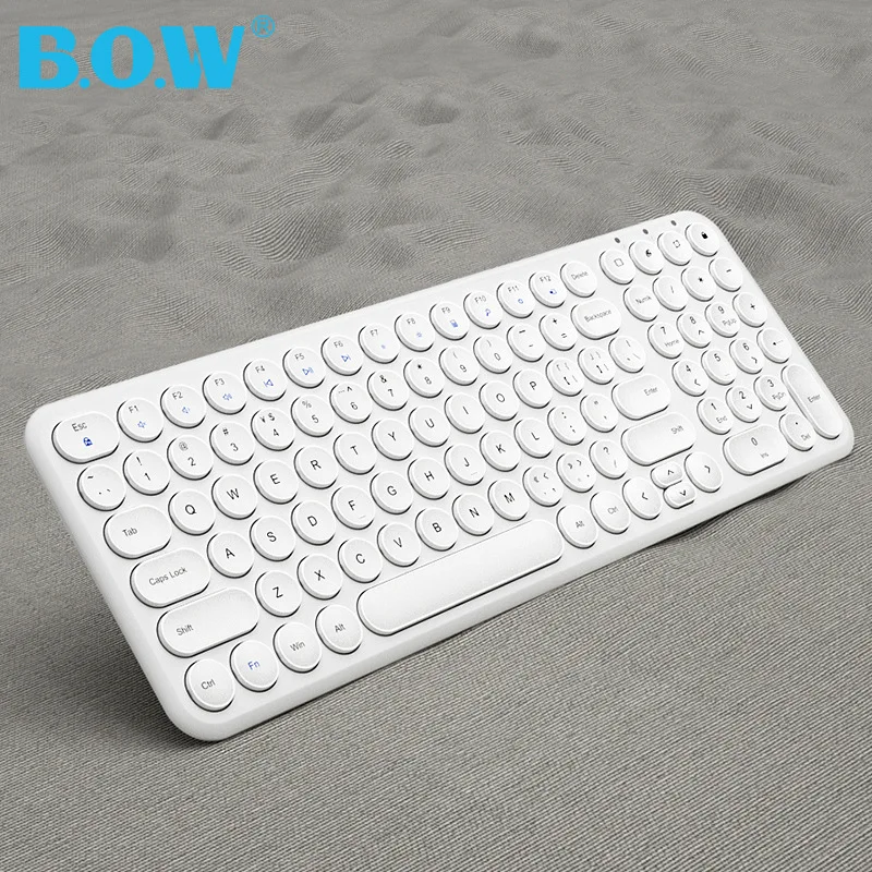 

BOW Keyboard Recharging ,Slim and Quiet Design, 2.4Ghz Wireless Keyboard and Mice Combo with Round Keys for Computer USB