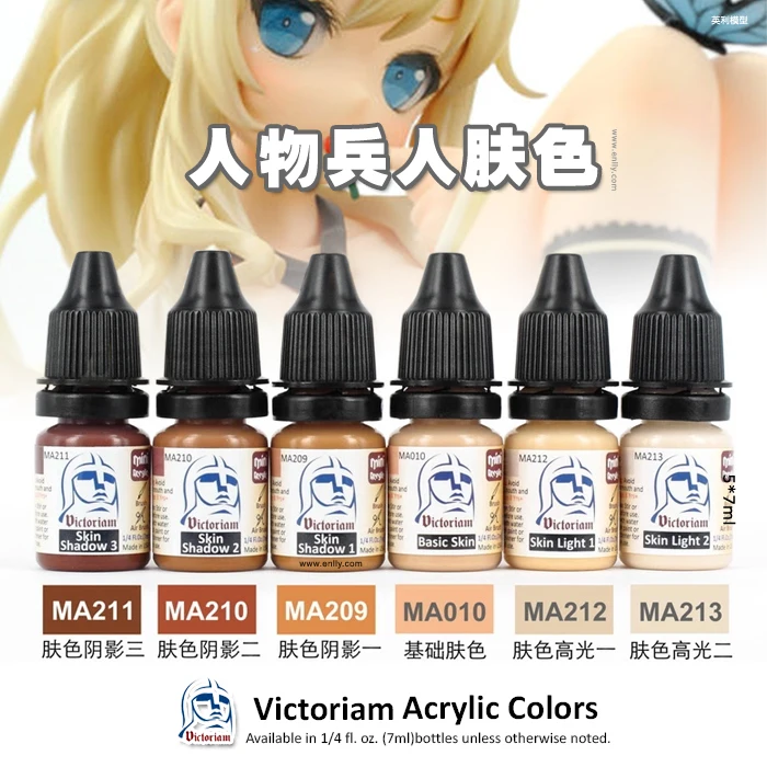 Victoriam Model Paint Character Coloring Soldiers Skin color Water-based Environment Protection 7ml DIY Hand Operated Doll