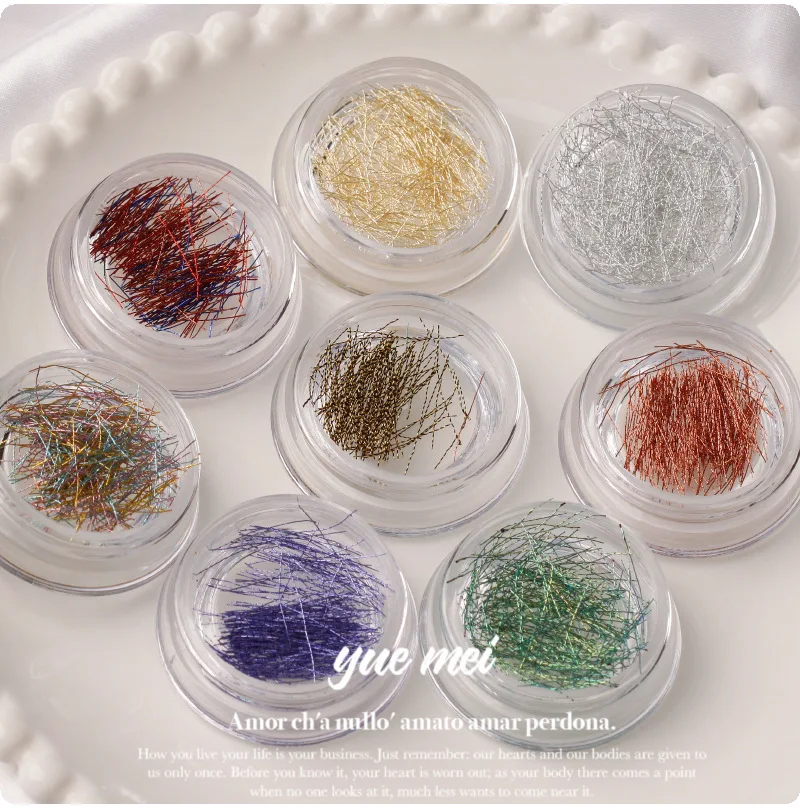 Versatile Color Gold Silver Thread Nail Art Painted Metal Thread Hook Line  Fine Thread Texture Phototherapy Nail Jewelry