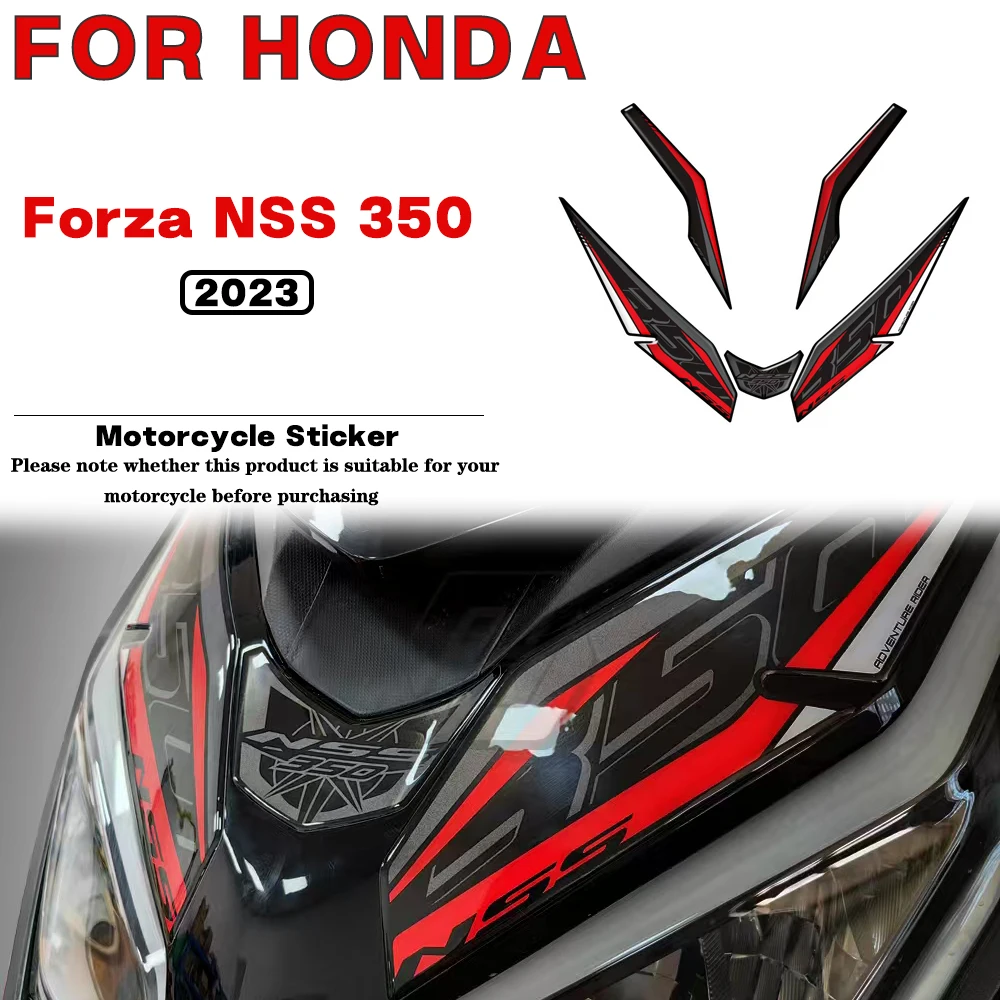 

For HONDA Forza NSS 350 2023 Motorcycle Accessories Front Fairing Sticker Decoration Decal Kit 3D Resin With NSS 350 LOGO