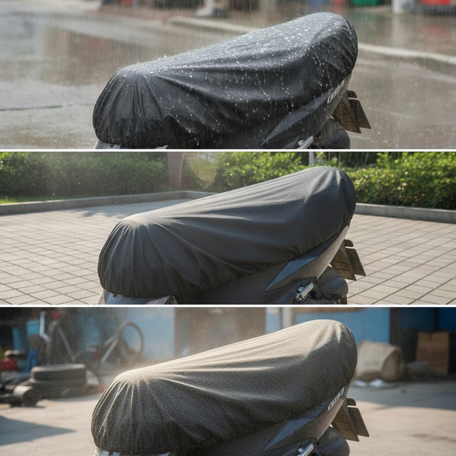 Scooter Seat Cover Waterproof Moped Seat Cover Universal Elastic for Motorcyclists, Outdoor Parking