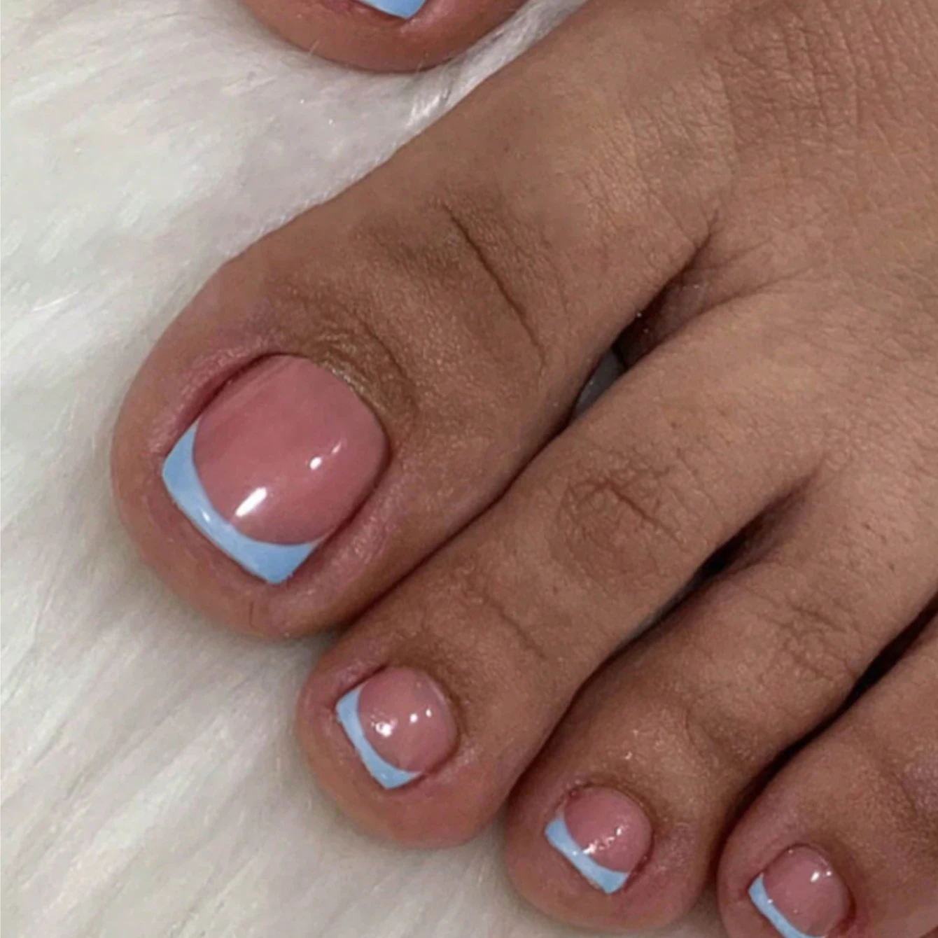 Ongles à pression carrés et ongles carrés avec bords bleus au Design français, adaptés aux salons de manucure professionnels, 288 pièces