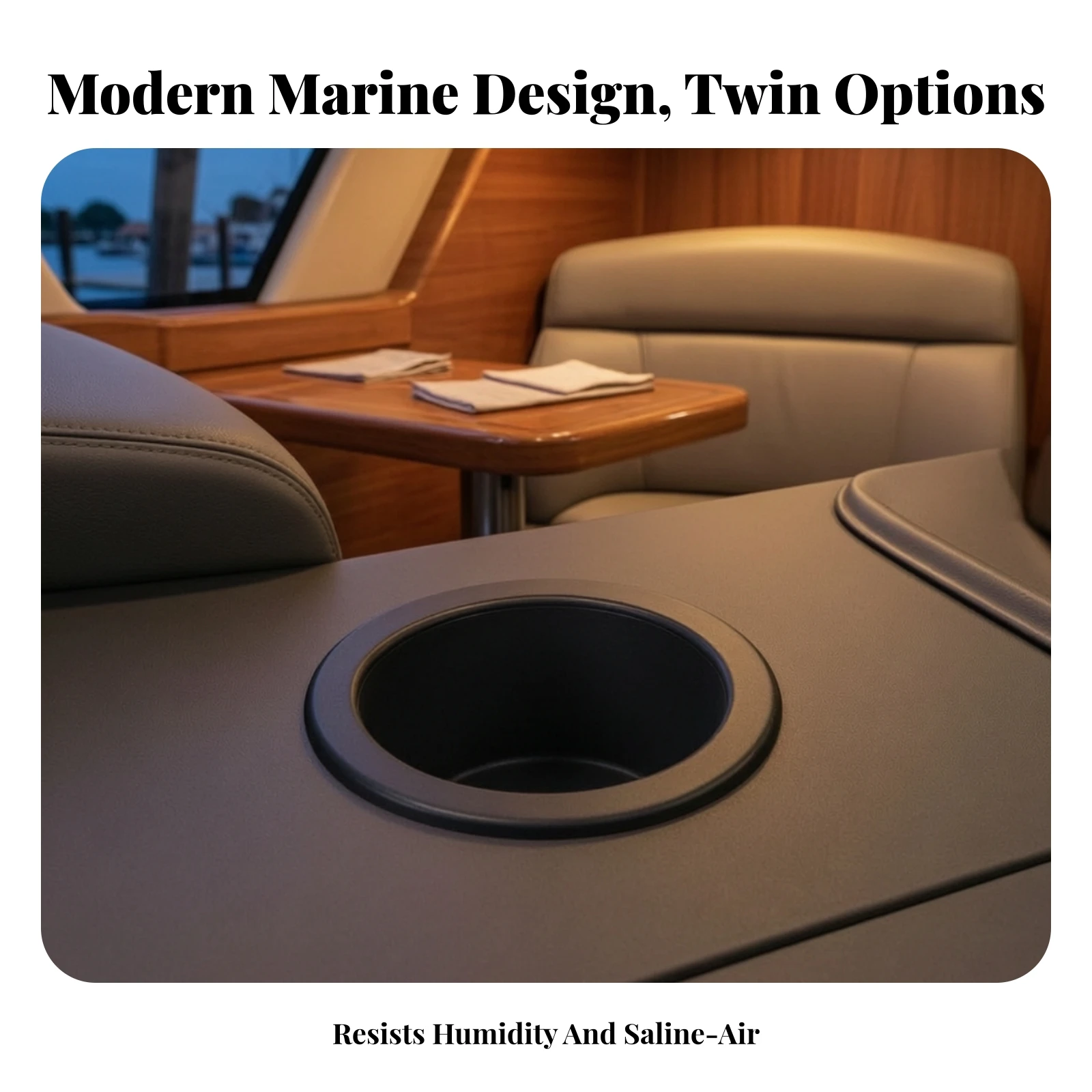 Marine Cup Holder Flush-Mount Boat Drink Holder Hardware Robust Plastic for Boats, Yachts