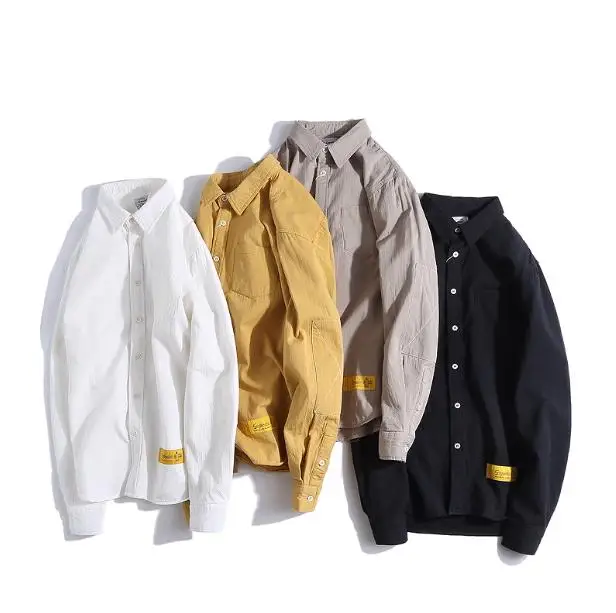 

Мужская рубашка свободного кроя из чистого хлопка с длинными рукавами, художественный стиль, японская ретро-рабочая одежда, весенняя верхняя одежда, летняя рубашка в стиле BF