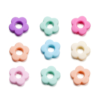 50pcs/Lot Multicolor Acrylic Hollow Flower Beads Loose Bead Spacer Connectors DIY for Jewelry Making Bracelet Earrings Crafts