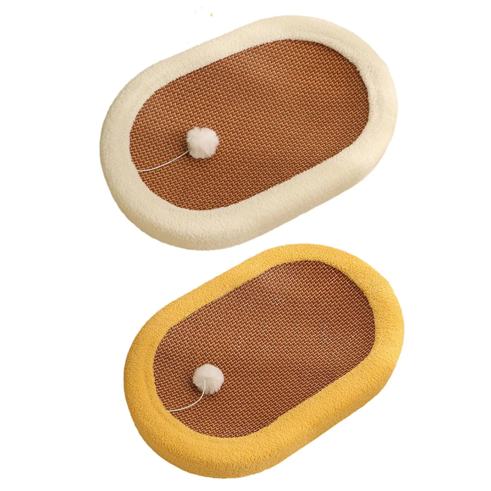 Rattan Cat Scratcher Bed Oval Cat Scratcher Bowl Sturdy Anti Slip Cat Scratching