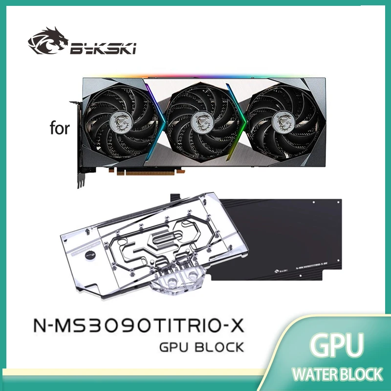 

Водяной блок графического процессора Bykski N-MS3090TITRIO-X для видеокарты MSI RTX 3090TI GAMING X TRIO/SUPRIM X 24G/медный акрил/радиатор