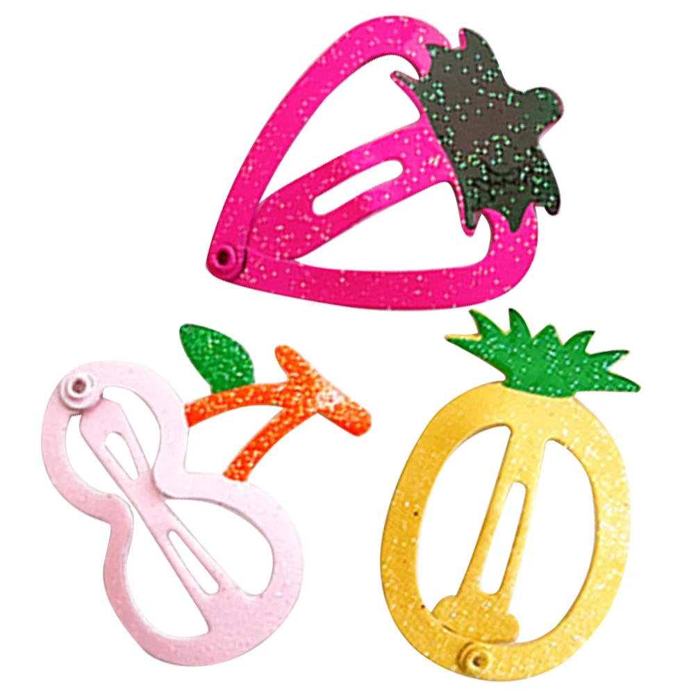 

3Pcs Fruit Hairpin Barrette Lovely Snap Hair Clip Non-Slip Metal Hairpins for Hair Decoration Fruit Hairpins