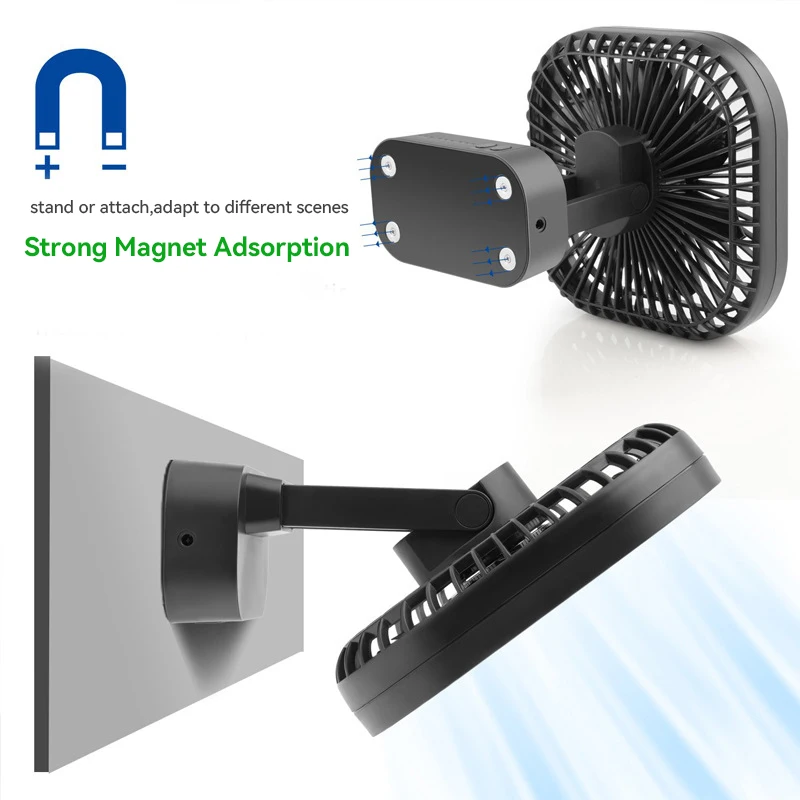 OPOLAR 5000mAh Table Mini Fan with Magnet Base Portable Personal Usb Small Fan Silent Wind