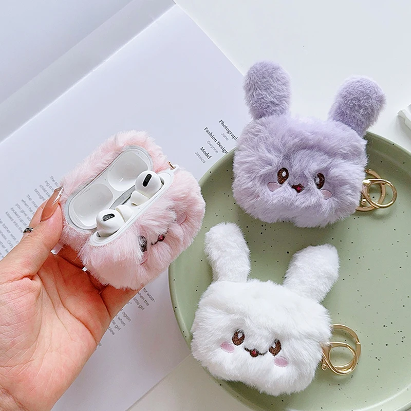 

Funny Fluffy Plush Warm Women Girls Cover For Airpods Pro 3 2 1 Air Pods Pro2 2nd 3rd Generation Cute Cartoon Fur Earphone Case
