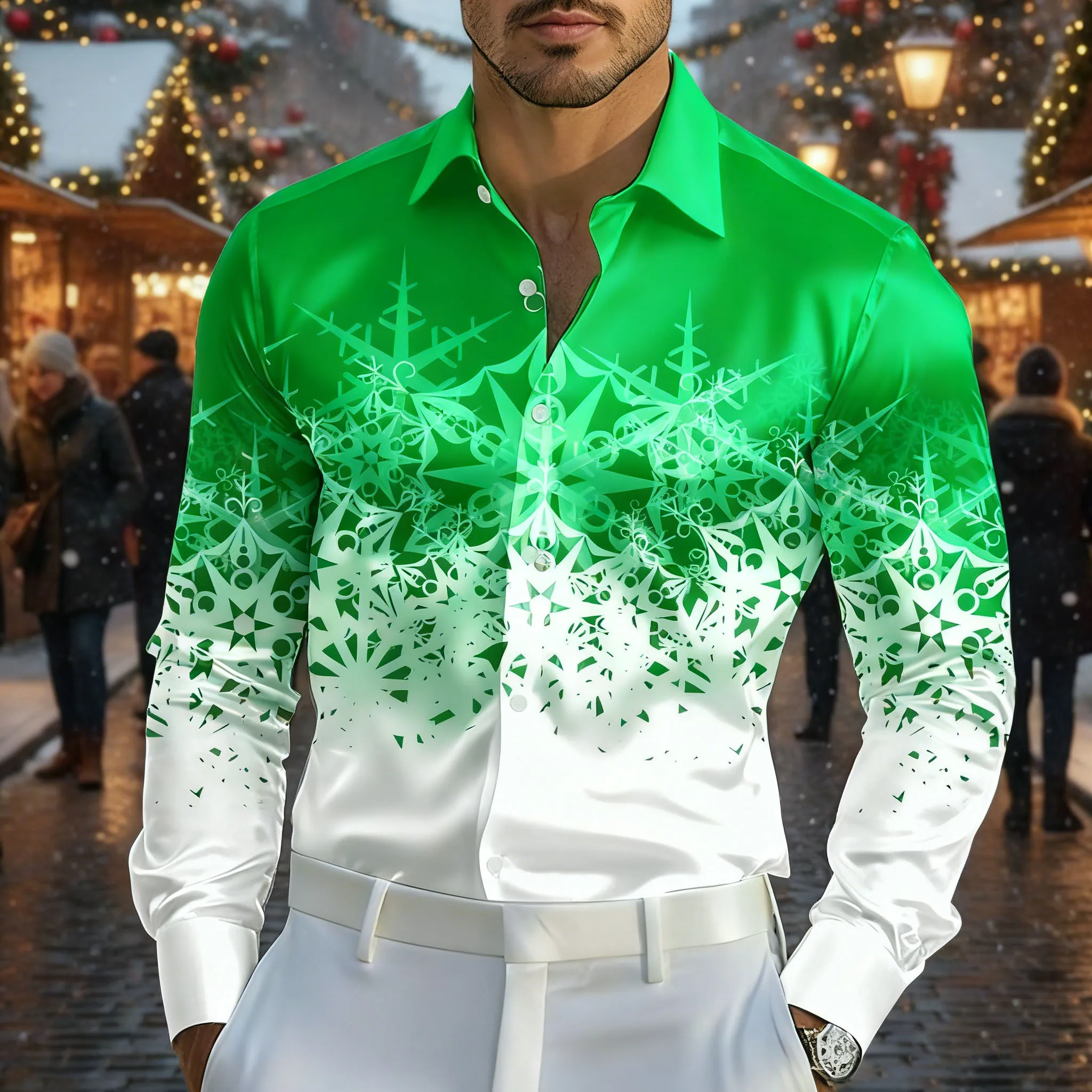 8 Kolorów Męskie Koszulki Letnie z Nadrukiem Śnieżynek HD, Idealne do Noszenia na Wakacjach, Rozmiary Plus Size XS-6XL, Szybka Wysyłka