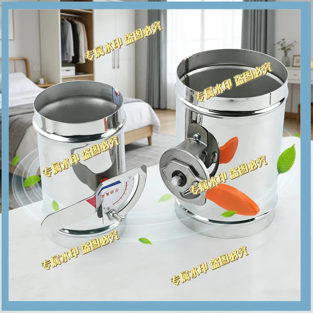 Stainless Steel 201 Air Damper Manual Check Valve Ventilation Duct Vent With Handle for 3/4/5/6inch Pipe 51/76/80/100/125/150mm