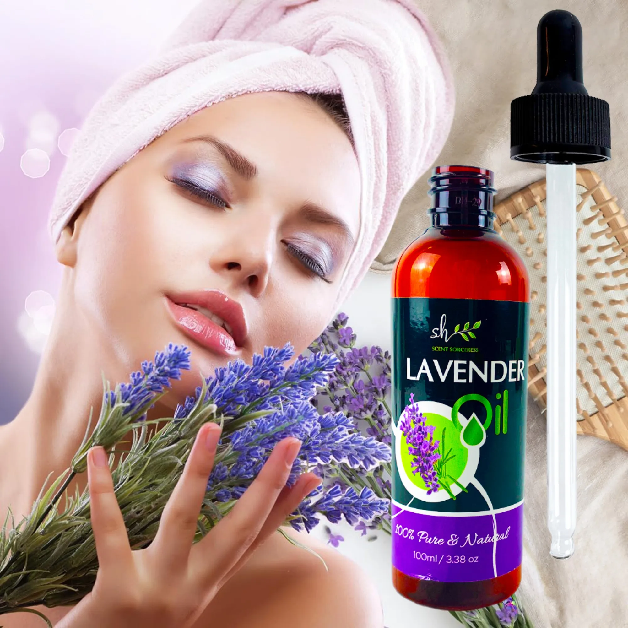 New 100ml Lavender Oil Repair Nourishing Brighten Skin for Relaxation Massage Spa Essential Oils Christmas & Valentine's DayGift
