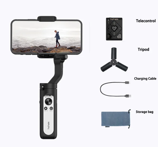 HOSHI Hohem V2 3-Axis 259g AI Tracking Gimbal Foldable Handheld Gesture Control Stabilizer Creative Vlog for iPhone12