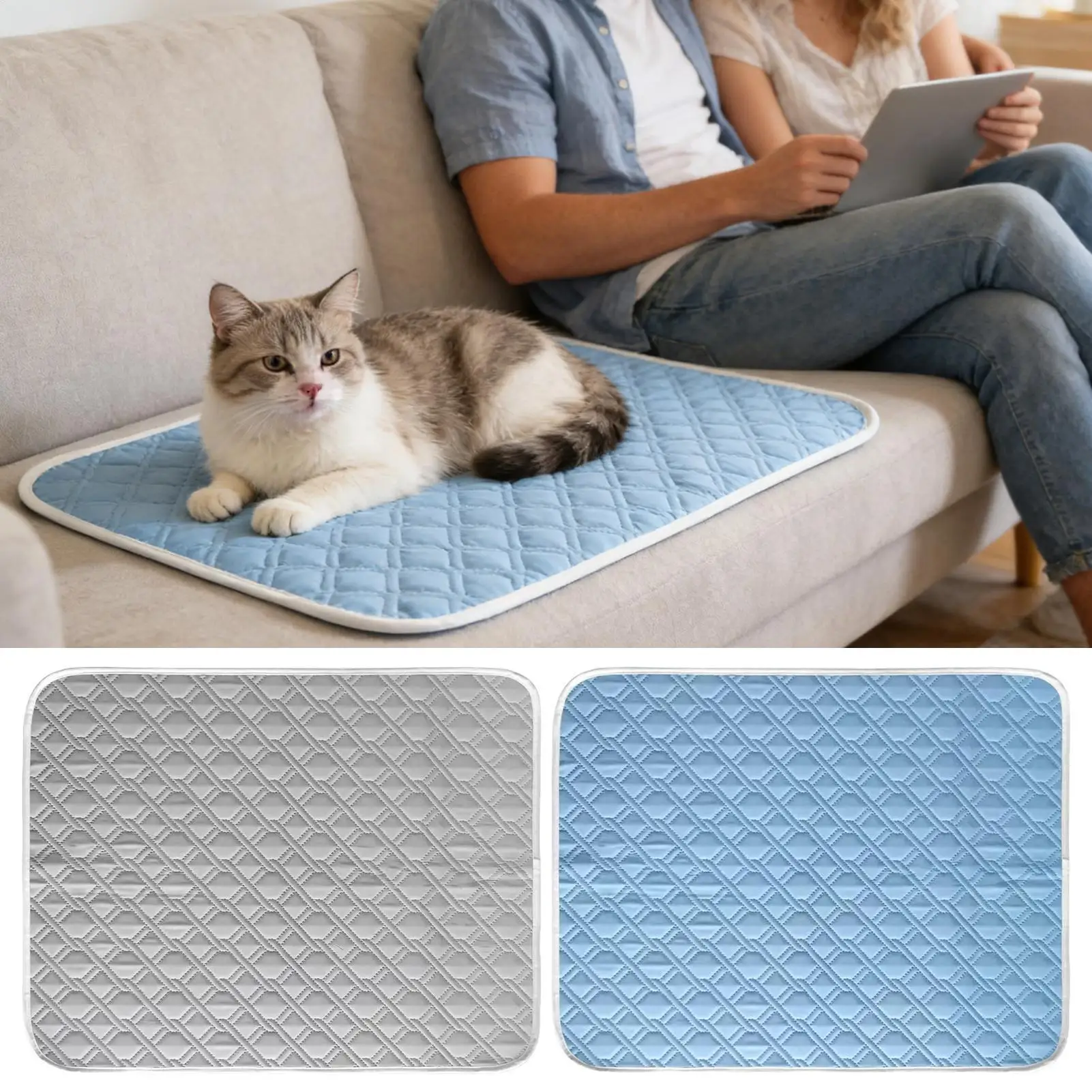 Cooling Pet Mat Breathable Washable Summer Pad Dog Cat Self Cool Blanket for Kennel Crate and Bed Sleeping Ice Pad Blanket