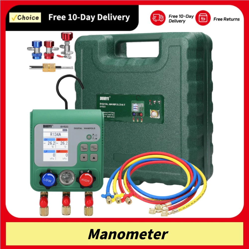 Electronic AirConditioning Refrigerant Fluoride Meter Vacuum Pressure Gauge Manifold Gauge Automobile Refrigerant Repairing