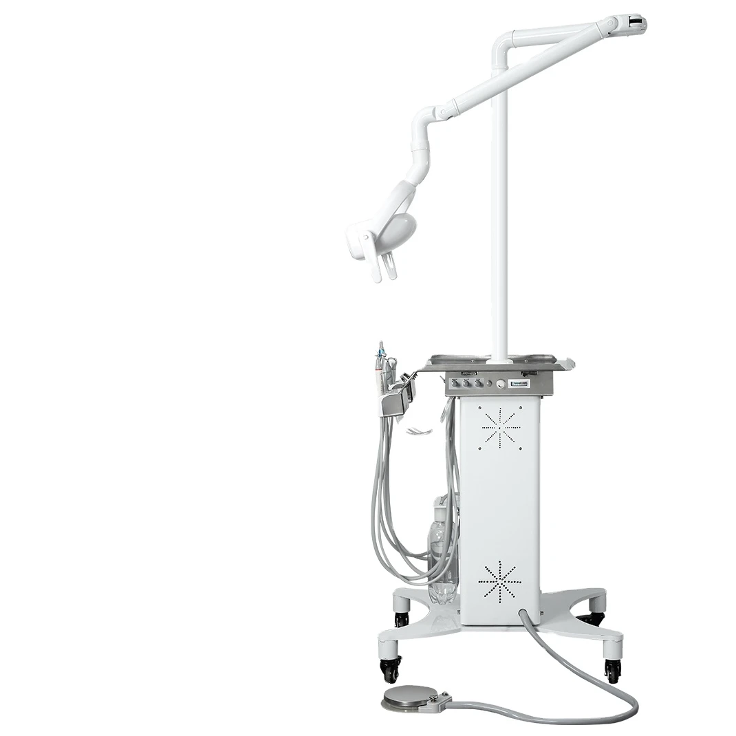 Dental trolley with 3-layer dental mobile trolley with built-in socket for pet treatment.