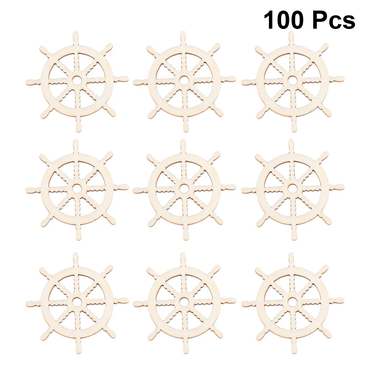100pcs Wooden Rudder Hanging Pendants – Durable Home, Office & Party Decor Craft Ornaments