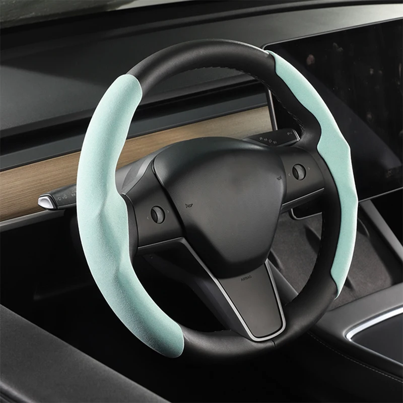 Winter-Lenkradbezug für Tesla Model 3 Y Carbonfaser-Lenkradbezug Warm Kältebeständig Rutschfeste Hülle