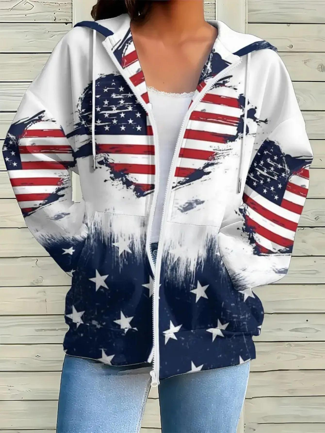 2026 autumn and winter new style women's zipper hooded sweater with 3D heart pattern print street casual and comfortable