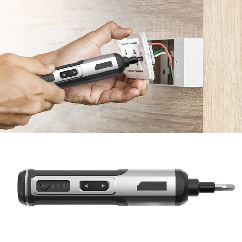 4V Cordless Screwdriver with LED Light and Extended Battery Life for Everyday Tasks