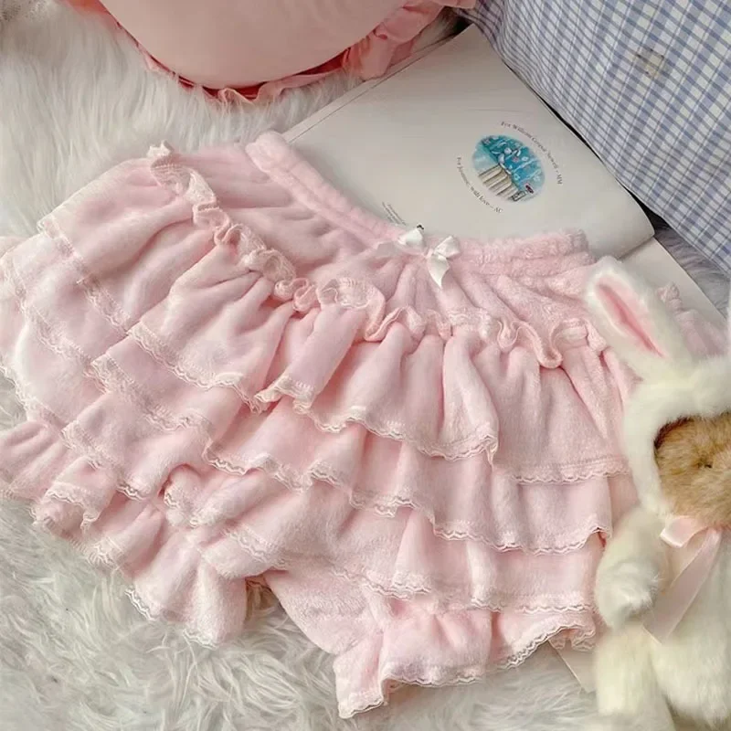 القوس مطوي الحلو السراويل جميلة لطيف وتتسابق موضة أنيقة عادية Y2k لطيف السراويل اليابانية لوليتا سراويل قصيرة النساء 2025 الساخن