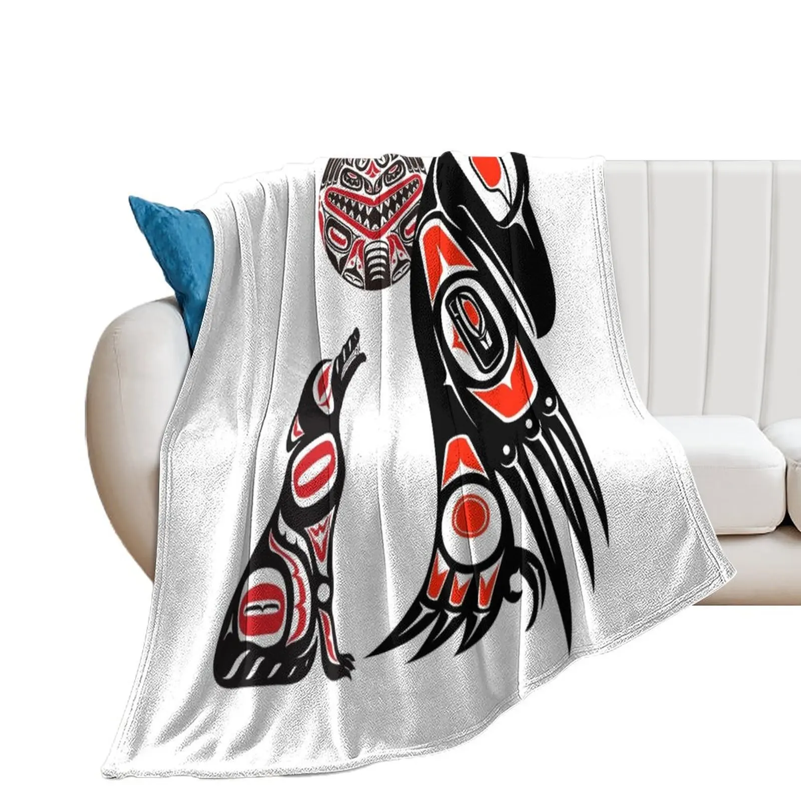 Haida Tlingit Native Essential Throw Blanket bed plaid Comforter Decoratives Luxury Blankets