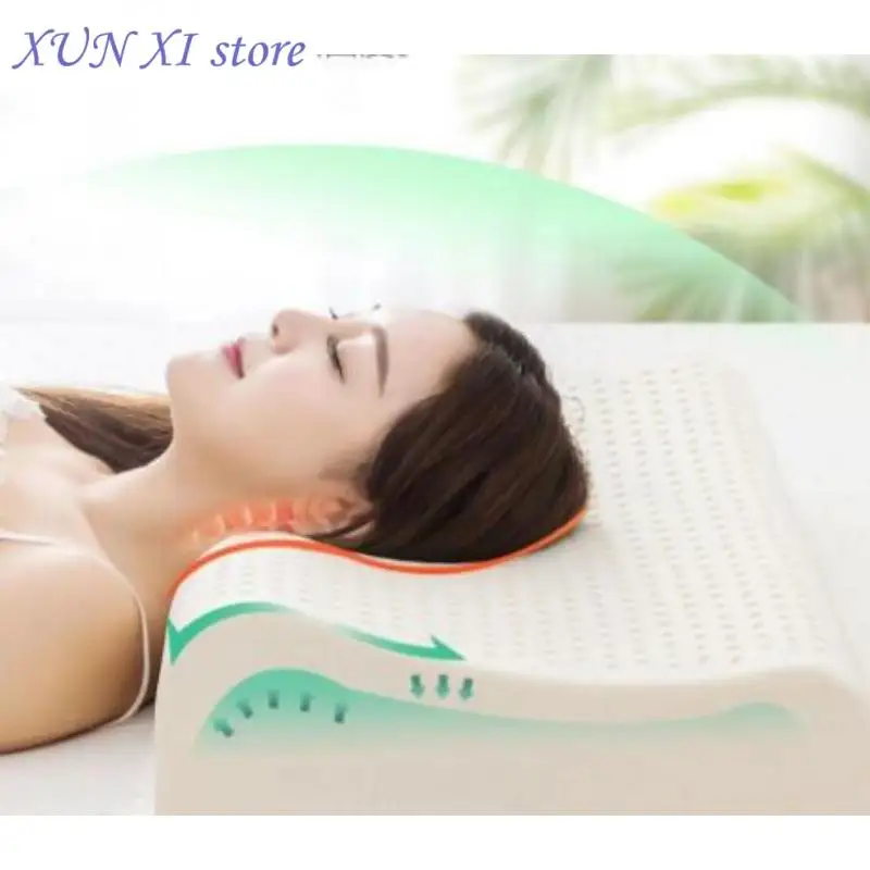 

New Orthopedic Latex Pillow Thailand Massage Memory Cervical Neck Pain Pillows for Sleeping Remedial Effectively Prevent Mites