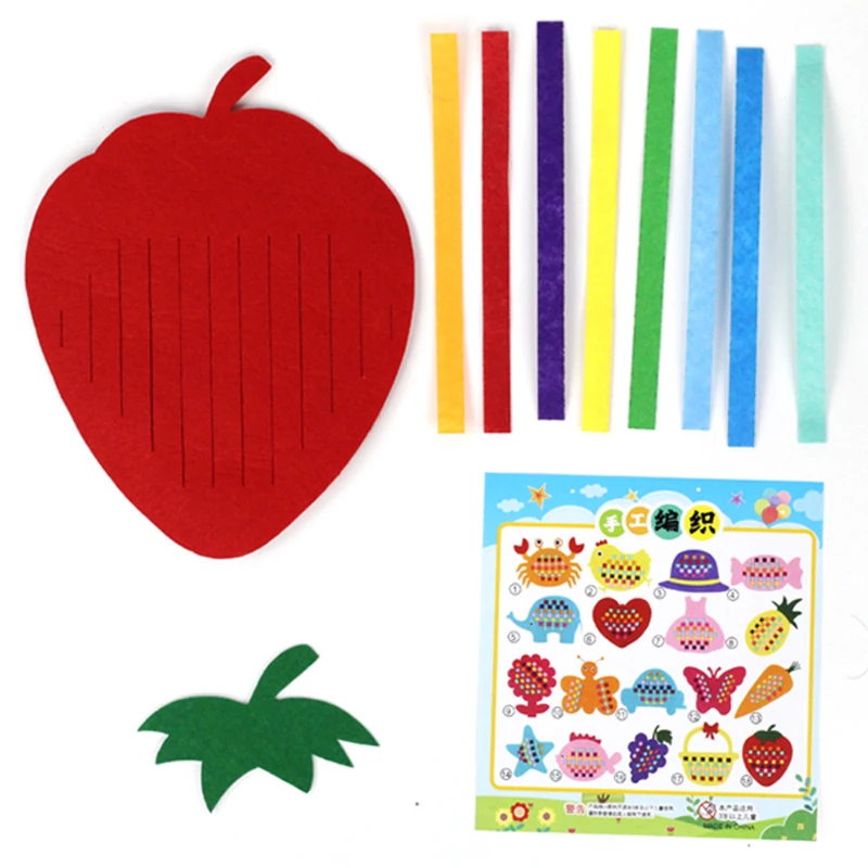 Diversão diy kits de material de tecelagem não tecido artesanato artesanal para crianças meninos meninas pré-escolar tiras tecidas montessori brinquedos educativos