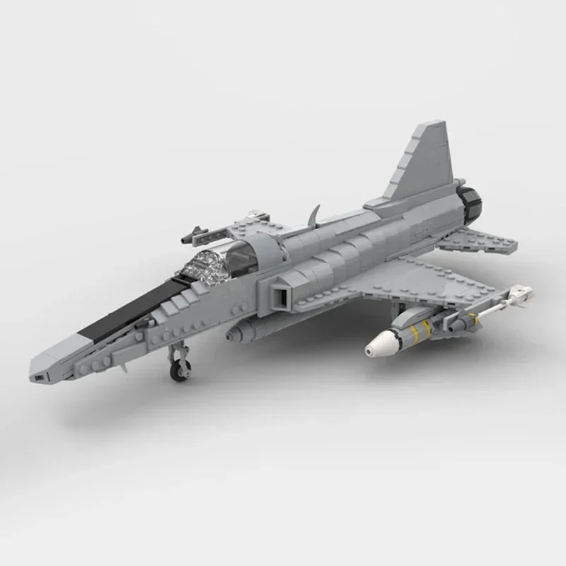 Moc cegły budowlane wojskowy Model myśliwca 1:35 F-20 Tigershark technologia klocki modułowe prezenty zabawki świąteczne zestawy DIY montaż