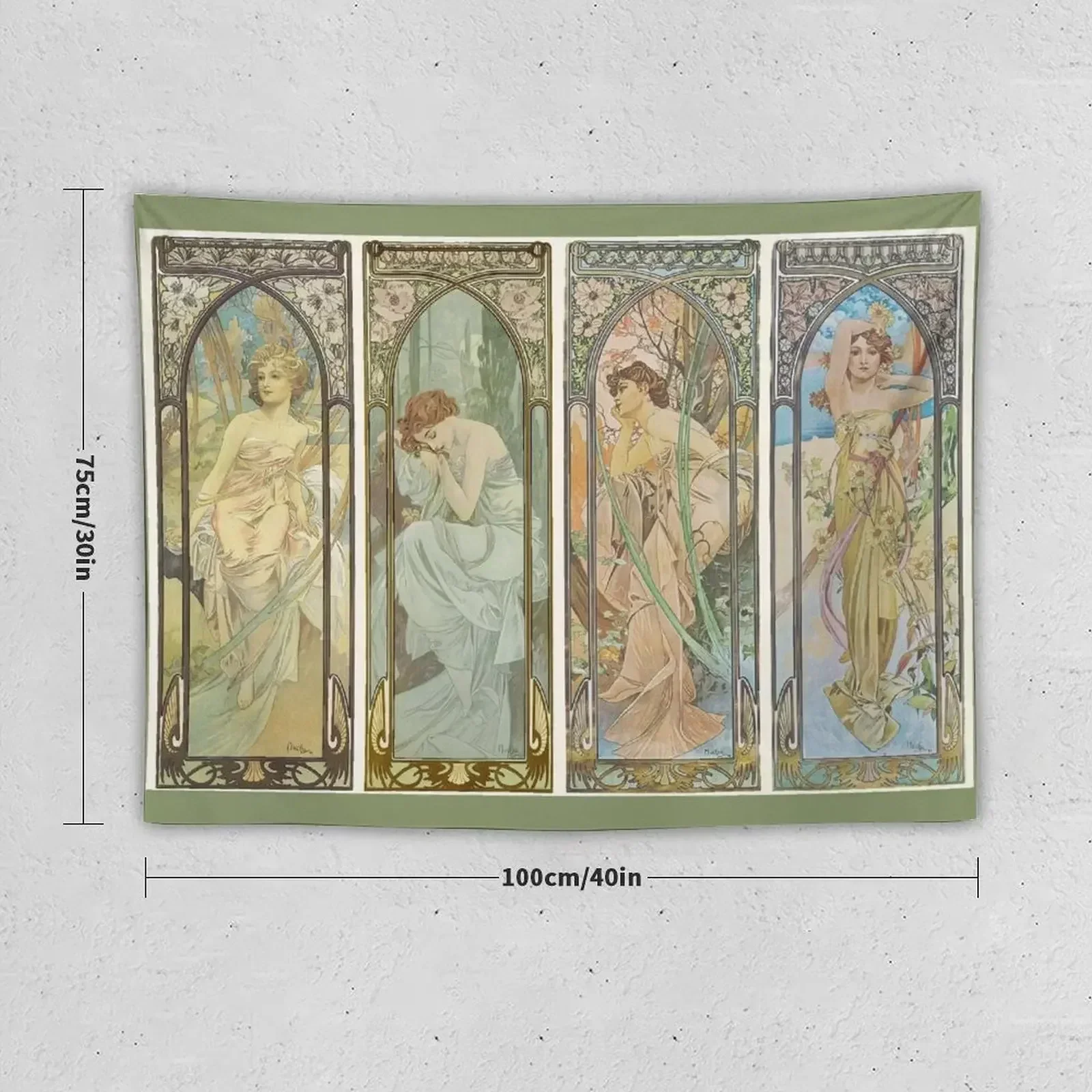 HD. The times of the day (1899) serie Alphonse Mucha HIGH DEFINITION Tapestry Decor For Bedroom Tapestry