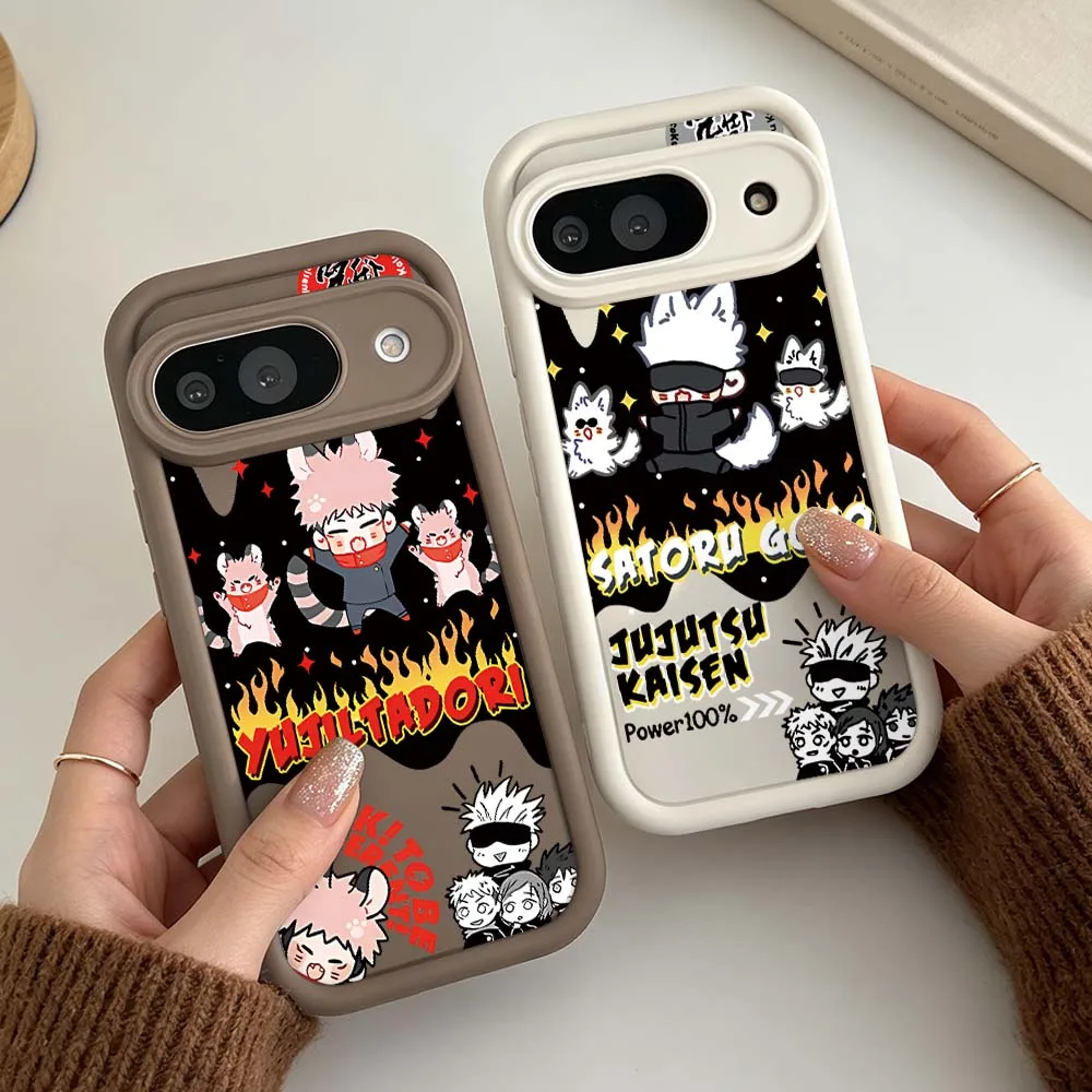 

Cartoon Anime Jujutsu Kaisen For Google Pixel 10 9 8A 8 7 7A Pro XL 5G Eye Ladder Soft Silicon Shockproof Cover Phone Case