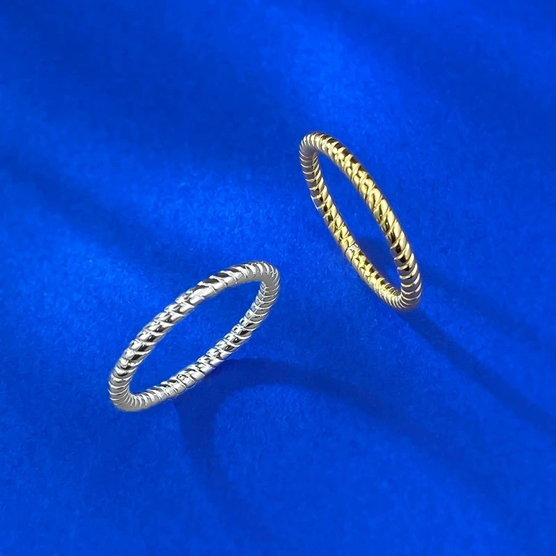 

925 Silver Cross-border European and American Twist Bare Ring Ring