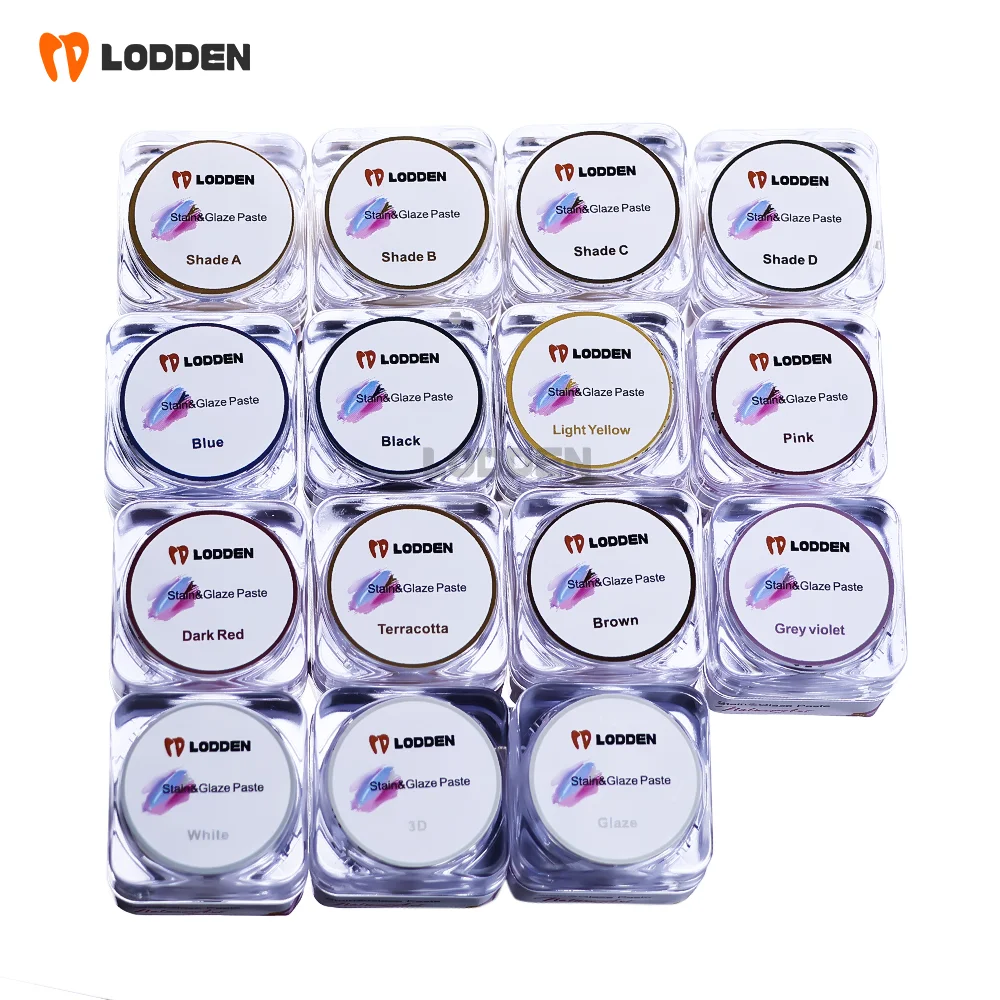 10 Bottles Glazing & Staining Paste Glaze/3D Dental Restoration Paste for all Ceramics Dental Lab Materials 4g/bottle