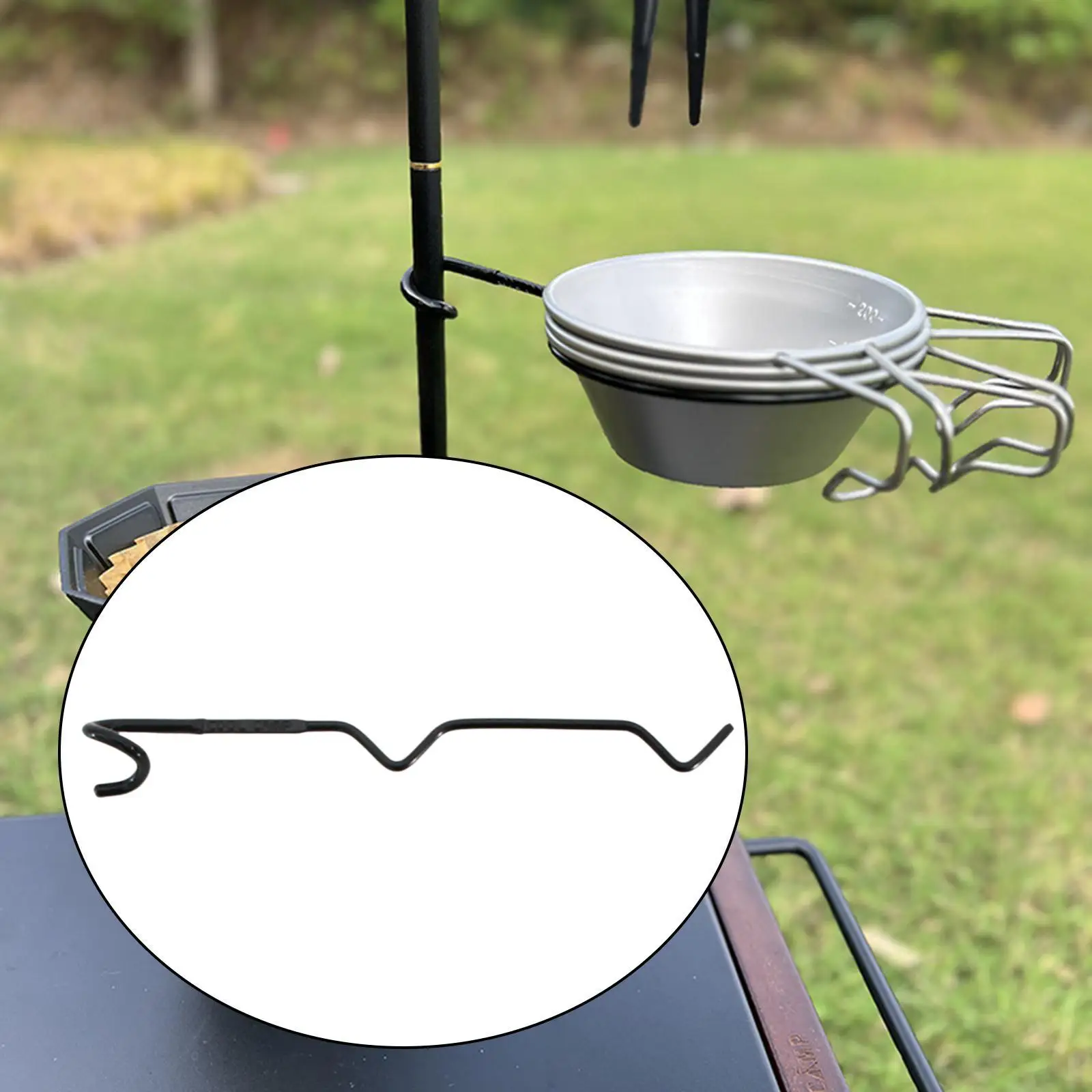 Camping Lantern Pole Attachment Portable for Lamp Pole Storage Holder Rack