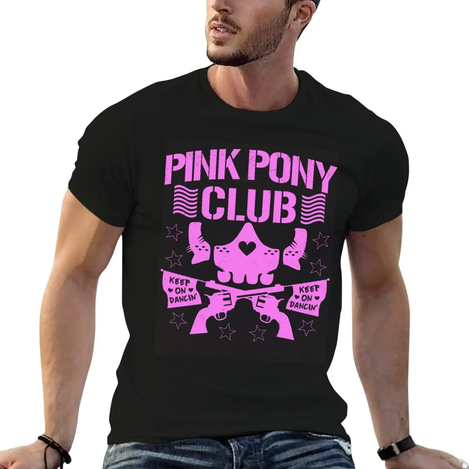 

Pink Pony Club - Pink Print T-Shirt hippie clothes heavyweights rapper graphic tees workout shirts for men