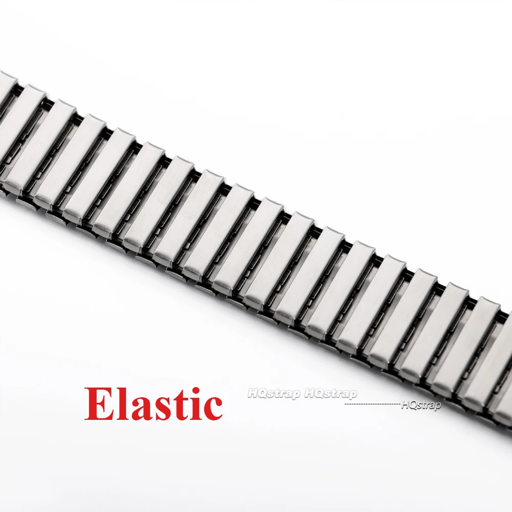 Elastisches Edelstahl-Uhrenarmband für Swatch, 17 mm, 20 mm, Herren und Damen, Metall-Stretch-Erweiterungsarmband, poliertes mattes Armband – Detail 7