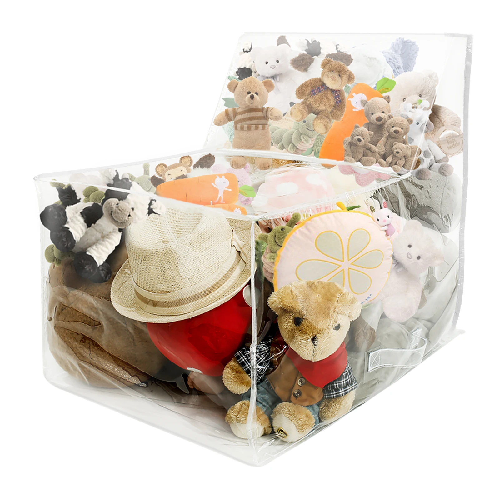 Bean Bag Chair Cover Clear PVC Bean Bag Cover Waterproof Toddler Bean Bag Chair Cover Large Capacity Stuffed Animal Bean Bag
