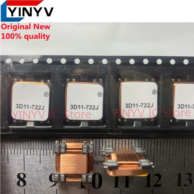 5Pcs 3D11-722J 3-axis PKE induction receiving antenna SMD3D11 3D11 low frequency AS3933 three-dimensional 125K inductor 722J new