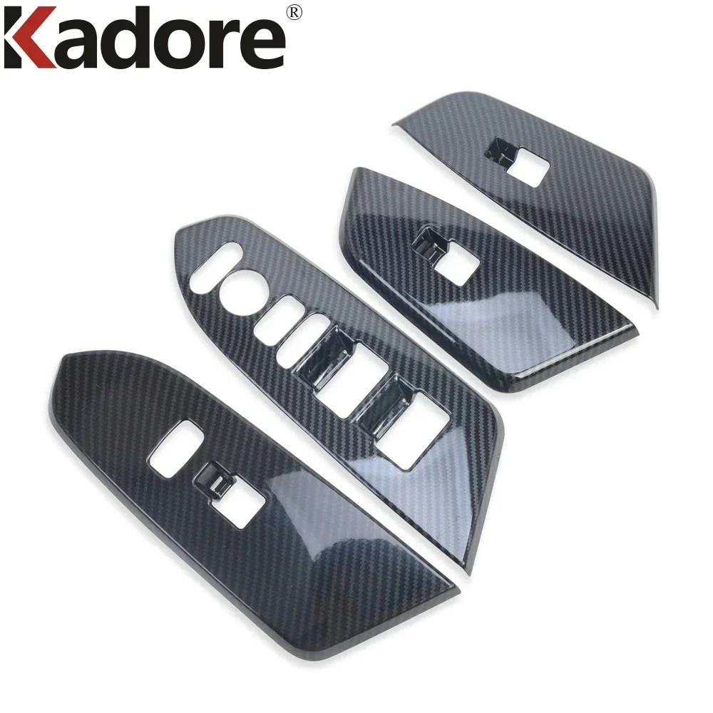 For Honda CRV CR-V 2017-2020 2021 Carbon Fiber Car Inner Door Window Lift Switch Button Panel Cover Trim Interior Accessories