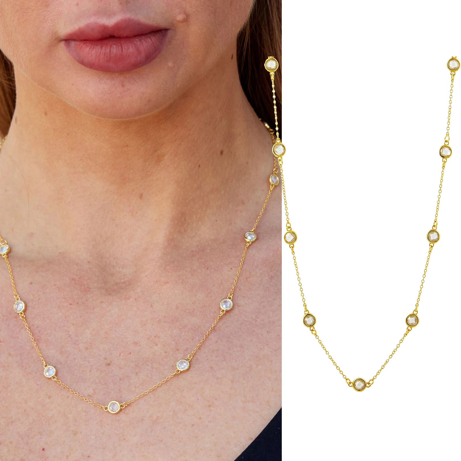 Schlichte Perlen-Zirkon-Kettenkette für Damen Luxuriöser Charm-Choker Halsketten 2026 Trend-Schmuck
