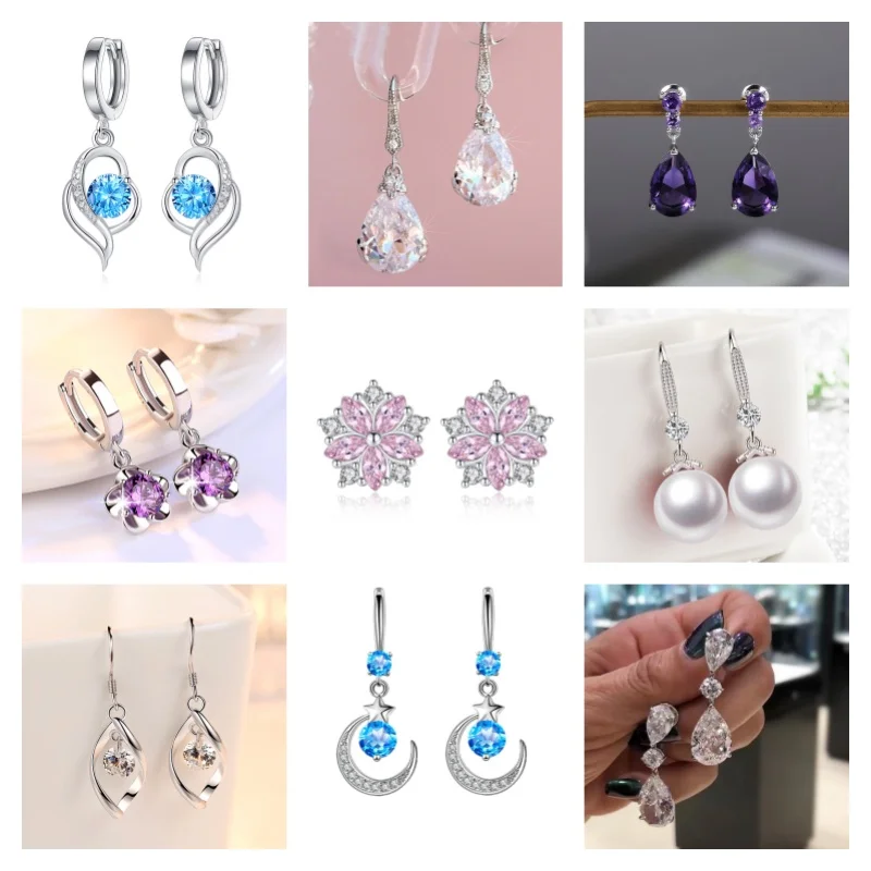 

Wholesale Multi Style Geometry Star Drop Earrings Korean Fashion Ear Cuff Luxury Pearl Earrings for Women Jewelry