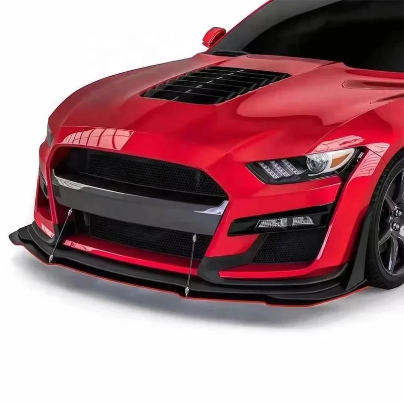 Carbon Fiber Front Lip with Towing Hitch Cut-Outs, Fit Narrow Body Mustang GT500 2015-2023