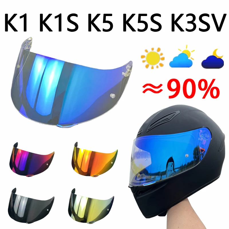 K5 Helmet Visor Shield for AGV K3SV K1 K5 K5S High Strength Sunscreen Capacete Windshield Uv-cut Lens Casco Moto Accessories