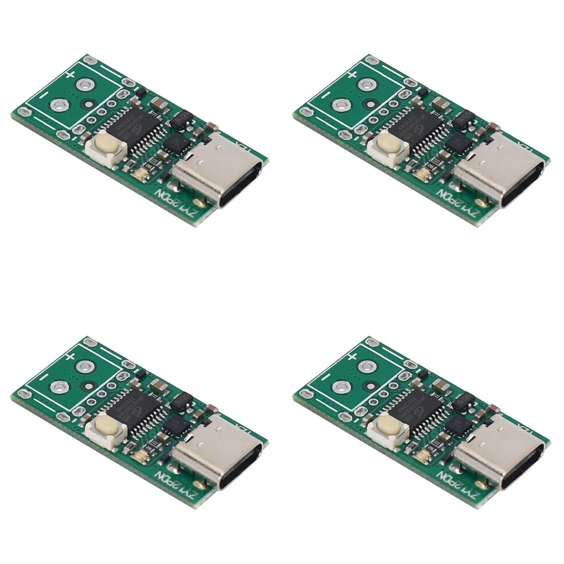 

4X USB-C PD2.0/3.0 To DC Converter Power Supply Module Decoy Fast Charge Trigger Poll Polling Detector Tester(ZY12PDN)
